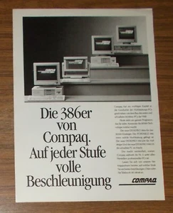 Rara Publicidad COMPAQ DESKPRO 386s 386/20e 386/25 PORTÁTIL 386 1988 - Imagen 1 de 1