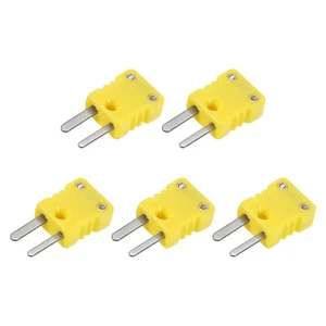 5pcs Mini K Type Thermocouple Wire Connectors Male Plug Adapter High Temperature - Picture 1 of 6