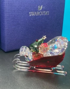 New Swarovski Crystal 5403203 Santa's Sleigh With Tree NIB Christmas Figurine - Picture 1 of 10