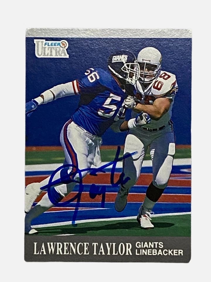 Lawrence Taylor Signed 1991 Fleer Ultra Giants HOF Autographed  - Image 1 of 2