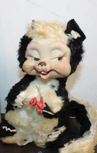 Vintage 1940"s-1950"s Rushton Star Creation Rubber Face Stinky Skunk Plush TOY - Picture 1 of 21