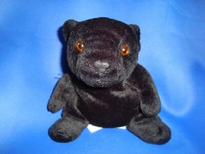 1996 Ganz Floppie Toss'ems Danny Black Jaguar Plush Beanbag 7" long - Imagen 1 de 8