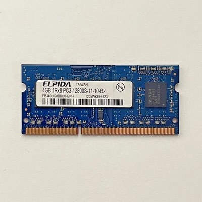 Elpida 4 GB (2 x 2GB) 1Rx8 PC3-12800S-11-10-B2 DDR3 Laptop Memory - Image 1 of 2