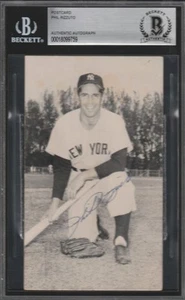 Phil Rizzuto (d.2007) Signed 1957 JD McCarthy Photo Postcard Auto Yankees BAS - Picture 1 of 2