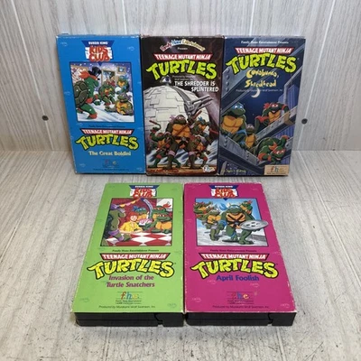 Burger King Kids Club Teenage Mutant Ninja Turtles VHS lot set TMNT (5) Total - Image 1 of 3