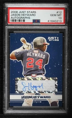 2008 Just Minors Stars /100 Jason Heyward #12 PSA 10 GEM MT Rookie Auto RC - Image 1 of 2
