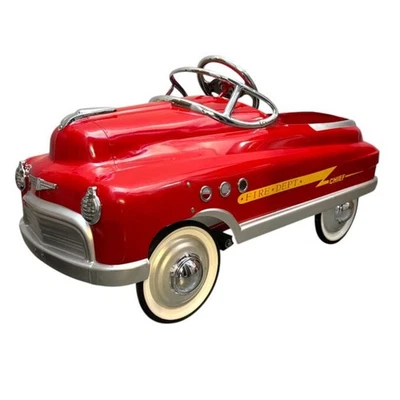 Auto a Pedali Vintage Da Collezione in Stile Auto Dei Pompieri D'Epoca - Immagine 1 di 4