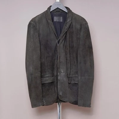 ALL SAINTS Suede Leather Blazer Jacket MEDIUM Mens Grey ASPEN like survey - Image 1 of 4
