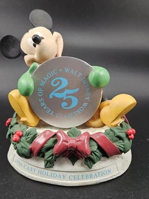 Disney World 25th Anniversary CAST HOLIDAY Celebration 1996 Mickey Figurine - Image 1 of 4