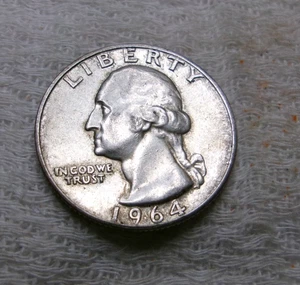 1964 P SILVER Washington Quarter #AA60 - Picture 1 of 2