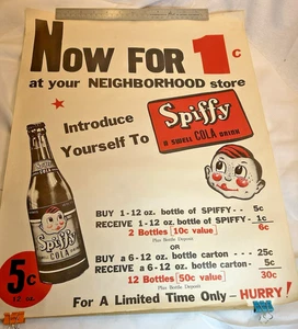 Spiffy Cola Soda Store Poster Vintage A Swell Cola Drink 22”x17” - Bild 1 von 11