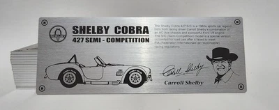 1/8 Shelby Cobra 427 SC Metal Name Plate Plaque for Agora GT Spirit etc - Image 1 of 2