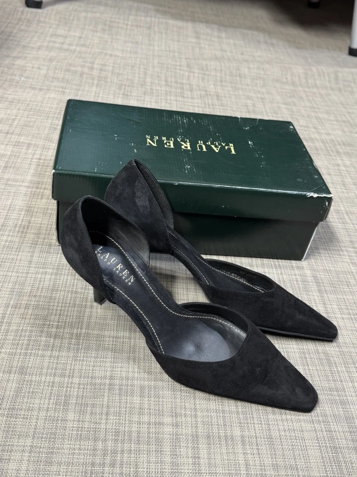 Ralph Lauren Mujer Tacón Alto Negro Talla 8.5 Nuevo con Caja Foto 1 de 4