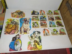 Vintage glossy pictures-Lovel-obladen-dogs and cats-part with mica - Picture 1 of 1