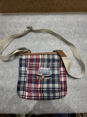 Tommy Hilfiger Plaid Crossbody Purse Handbag Blue Red Green Plaid 90's Y2K VTG - Image 1 of 4