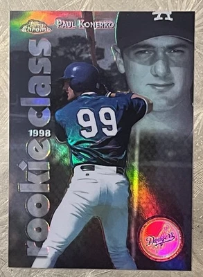 1998 Topps CHROME ROOKIE CLASS #R4 REFRACTOR Paul Konerko LA Dodgers SSP - Image 1 of 2