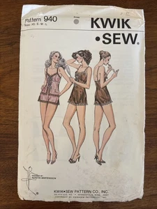 Vintage Kwik Sew 940 Camisole Höschen Teddy Dessous Muster Größe XS - L-FF/UC - Bild 1 von 3