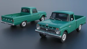 ABS-LIKE RESIN 3D PRINTED 1/16 1966 FORD F100 SHORT BED PICK UP FULL KIT - Picture 1 of 14