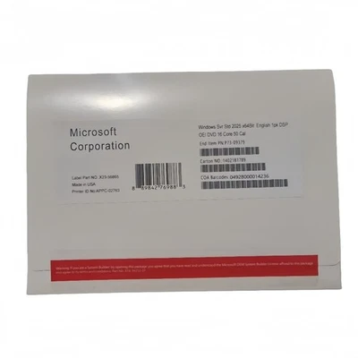 Microsoft Windows Server 2025 Standard x64 bit 16 Core 50 CAL DVD + Key sealed - Image 1 of 2
