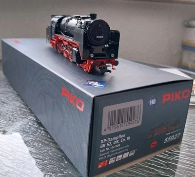 PIKO AC H0 55927 Dampflok BR62 Digital MM DCC mfx Vollsound der DR in OVP - Bild 1 von 4