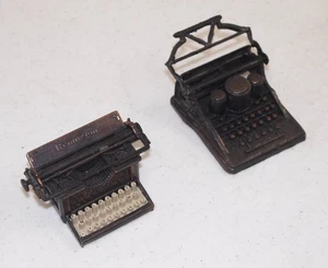 Rare 2- Vtg Mini Die Cast Iron Metal Typewriter PENCIL SHARPENER LOT (Remington) - Picture 1 of 3