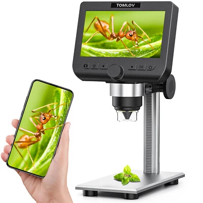 TOMLOV WIFI 1000x Digital Microscope Coin Magnifier solder workbench 4.3" Screen