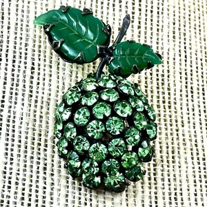SCHREINER NY Green Apple Pin/Brosche - unsigniert - Bild 1 von 5