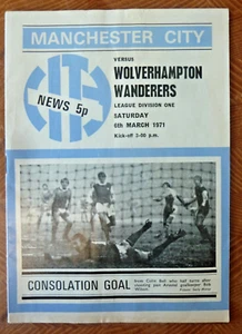 Programm Manchester City V Wolverhampton Wanderers 6. März 1971 Maine Rd - Bild 1 von 2