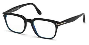New TOM FORD Eyeglasses TF 5625-B 001 48-19 145 Black Frames Blue Block Lenses - Picture 1 of 8