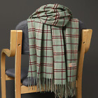 Echarpe étole châle scarf femme cachemire  top qualité carreaux vert / marron