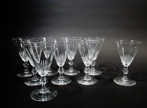 Art Deco Steuben cristallo Frederick Carder 7666 taglio 9 calici vino rosso chiaro - Foto 1 di 7