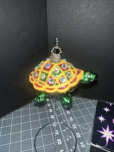 Christopher Radko "Haberdasher Joe" Jeweled Turtle Christmas Ornament with Box - Picture 1 of 3