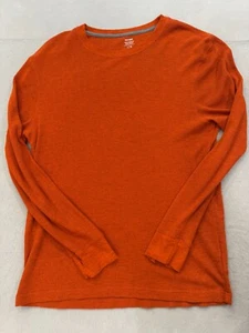 Old Navy Waffle Knit T Shirt Men's Large Soft-Washed Orange Thermal Base Layer - Picture 1 of 5