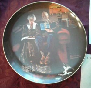 NORMAN ROCKWELL COLLECTOR'S PLATE 4th in Series "Evening's Ease" 5603A - Picture 1 of 5