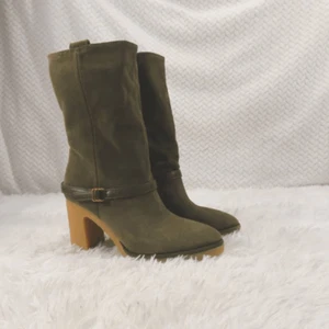 Franco Sarto Cypress Olive Green Suede Paxton Mid Calf Boot 6 - Picture 1 of 7