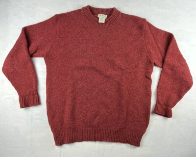 VTG LL Bean Made in USA Wool Nylon Knit Sweater Red Size XL Tall Crew Neck - Image 1 of 4
