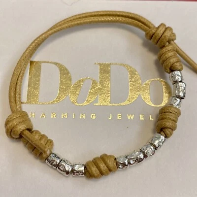 Dodo Pomellato Bracciale Color Corda Cuoio Granelli Argento 100% Originale - Immagine 1 di 3