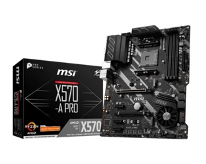 MSI X570-A PRO Hauptplatine CPU AM4 AMD Ryzen DDR4 Core Boost HDMI Frozr Kühlkörper - Bild 1 von 5