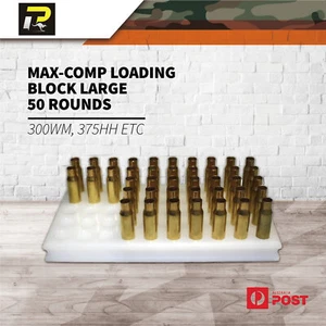 Max Comp Ammo Loading Block Large 50 Rounds Tray For 300wm, 375hh Etc - Picture 1 of 2