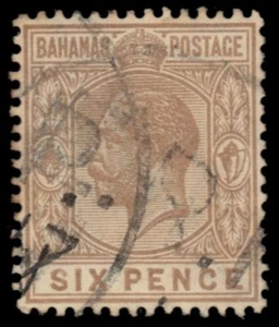 BAHAMAS 53 (SG86) - King George V "Keyplate" 1912 Bistre Brown (pa67758) - Picture 1 of 1