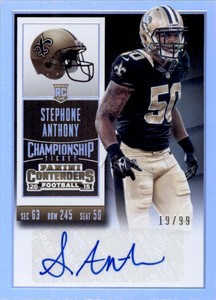 2015 Panini Contenders Championship Ticket #113 Stephone Anthony Auto /99