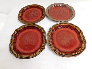E7 - Lotto di 4 piatti da insalata Elama Stoneware Regency Red - Foto 1 di 5