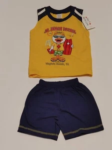 Summer Toddler Kids Boys Baby 100% Cartoon Vest Tops Shorts 2Pcs Set (14-18LBS) - Picture 1 of 5