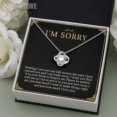 Lo siento collar nudo colgante perdóname regalo di disculpas a su esposa novia  Foto 1 de 4