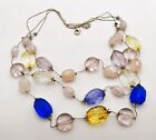 NY 3 Strand Blue, Gold & Clear Necklace #jewelry #fashion #necklace
