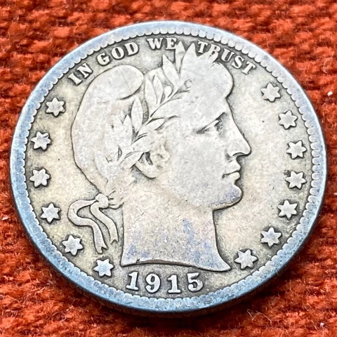 1915 D Silver .900 Barber Quarter (1892-1916) Cover