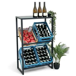Estante para cajas de bebidas 4 cajas con estante estrecho de metal soporte para cajas caja - Imagen 1 de 9