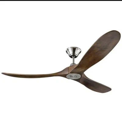 Modern Ceiling Fan/52” Medium Mahogany Blades/nickel Finish/100v-240v-NO Light - Image 1 of 4