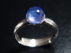 Tansanit Ring 1,64 Ct.  rund Cabochon 925 Silber offen / jede Größe (4972t) - Bild 1 von 1
