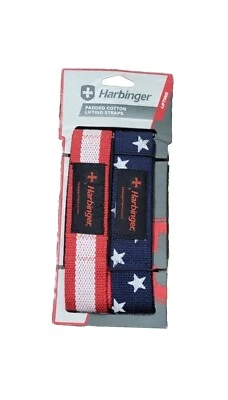 Correas de elevación de algodón acolchadas Harbinger con estrella de muñeca acolchada Neotek y rayas Foto 1 de 2